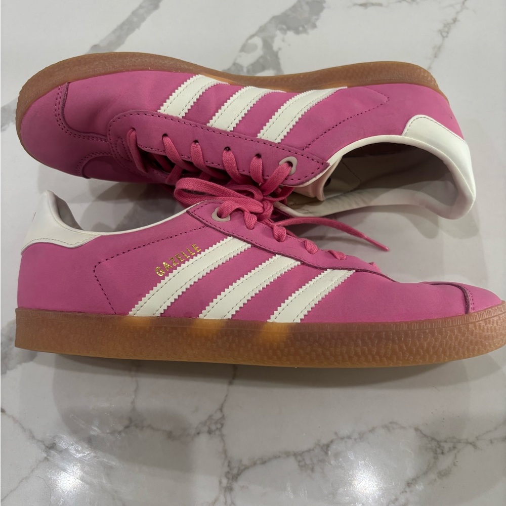 Adidas Gazelle Pink and White Sneakers